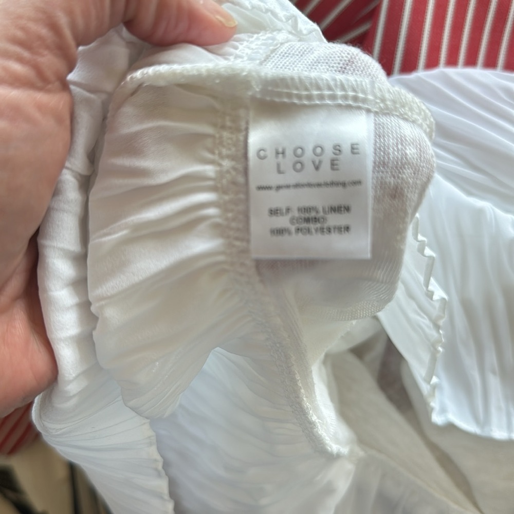 Generation Love L white linen tank with polyester details - Picture 4 of 4
